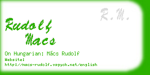 rudolf macs business card