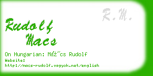 rudolf macs business card